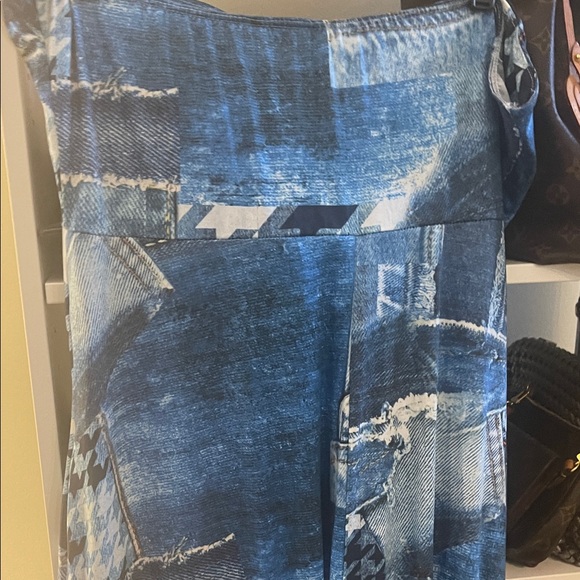 Blue Patchwork Jumpsuit - Picture 6 of 8